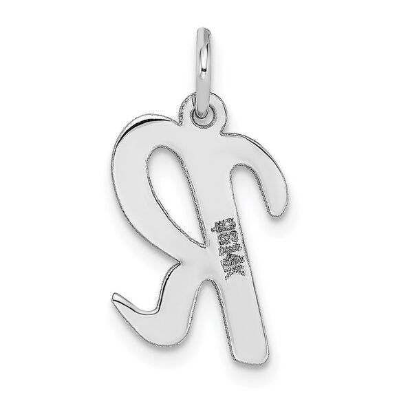 14k White Gold, Madison Collection, Medium Script Initial R Pendant - Picture 3 of 5